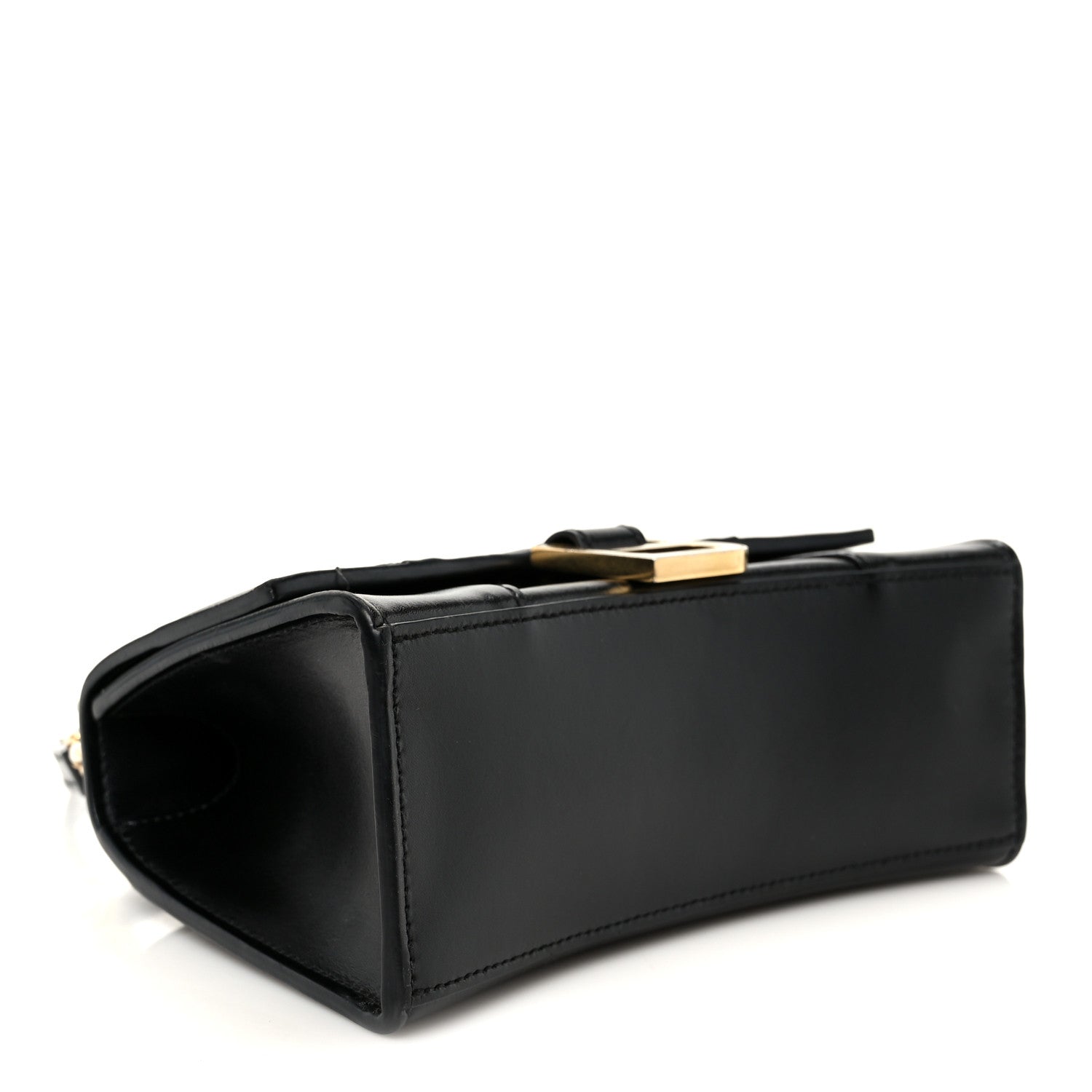 Balenciaga Shiny Box Calfskin Hourglass Top Handle Bag XS Black 4 of 10