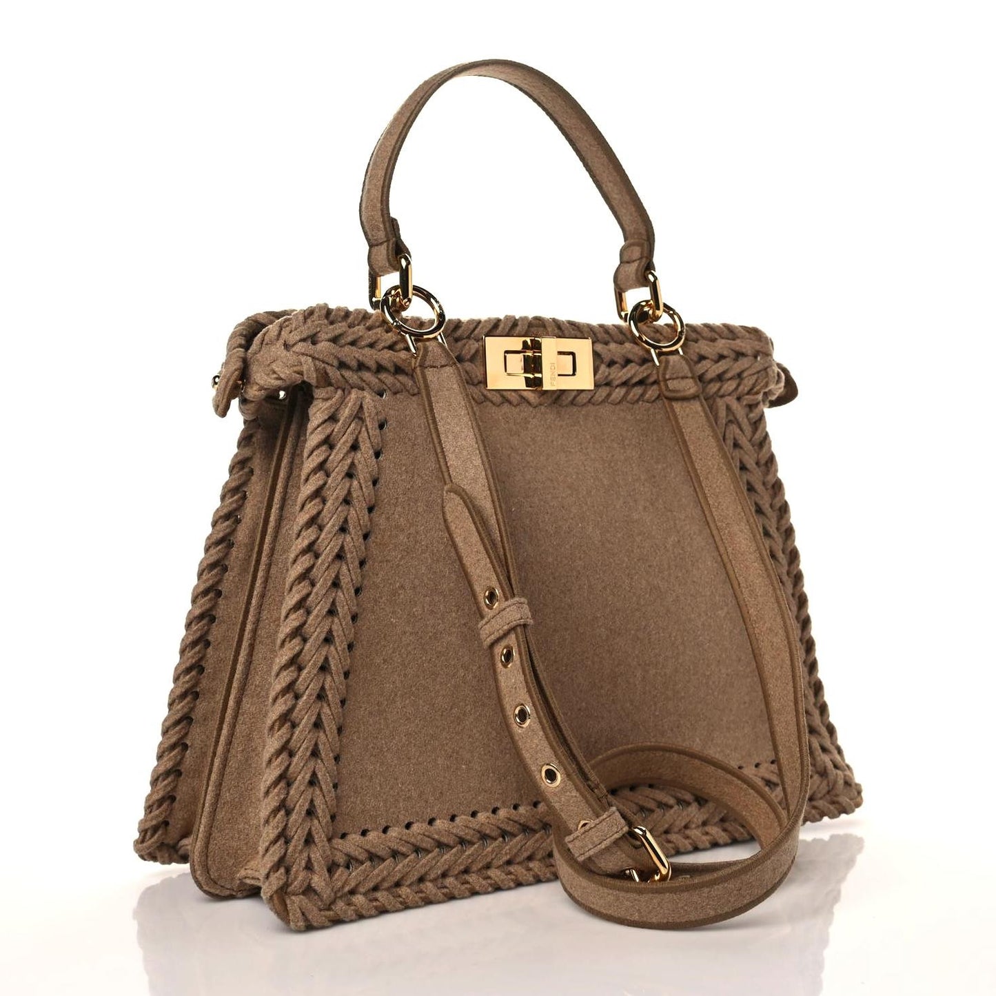 Flannel Woven Medium Peekaboo I SEE U Satchel Brown
