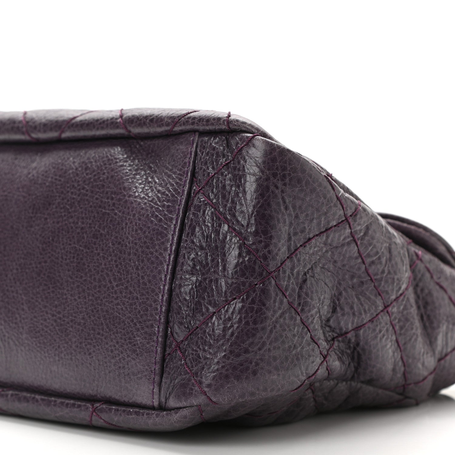 Chanel Glazed Calfskin Stitched On The Road Flap Purple 10 of 10