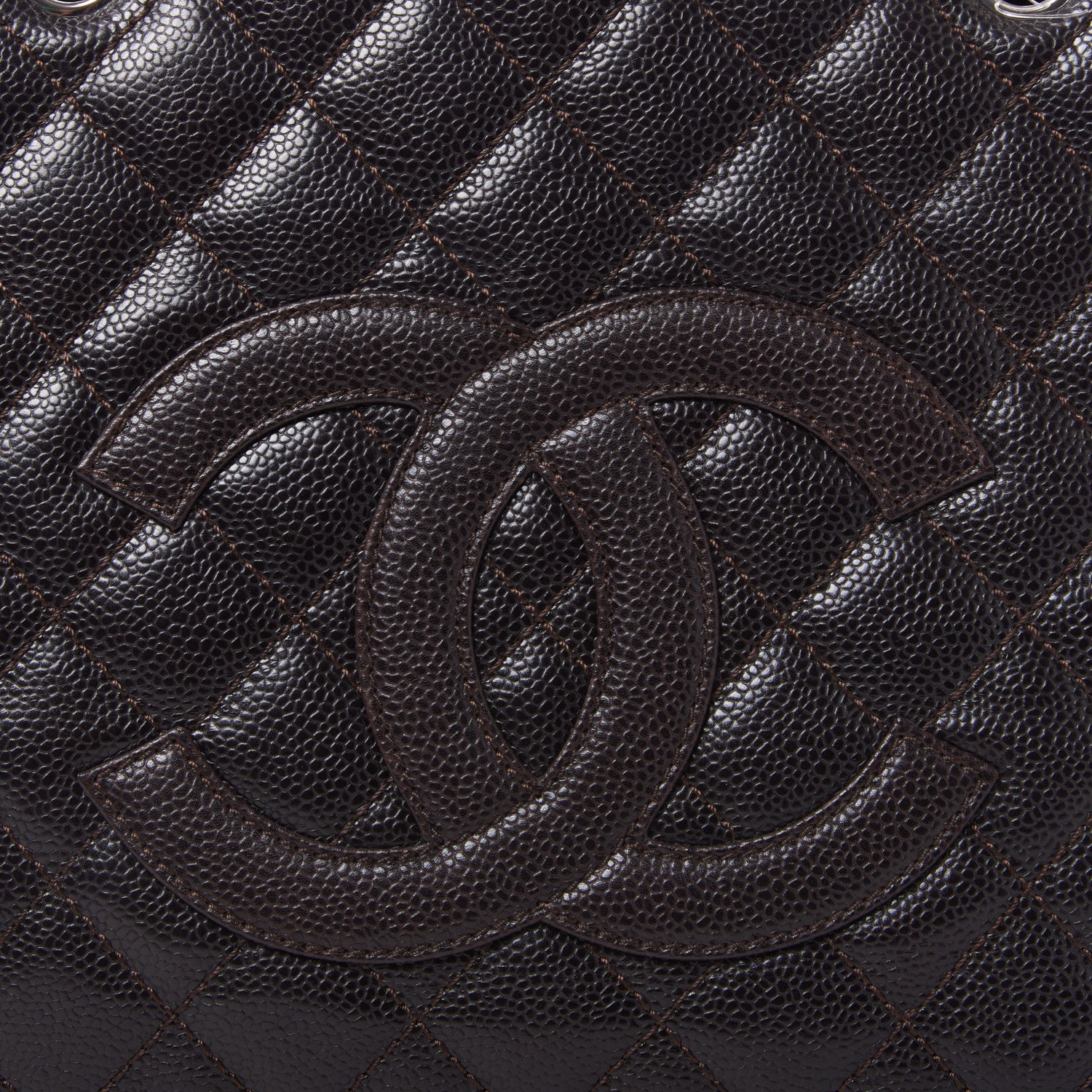 Chanel Caviar Quilted Grand Shopping Tote GST Dark Brown 8 of 9