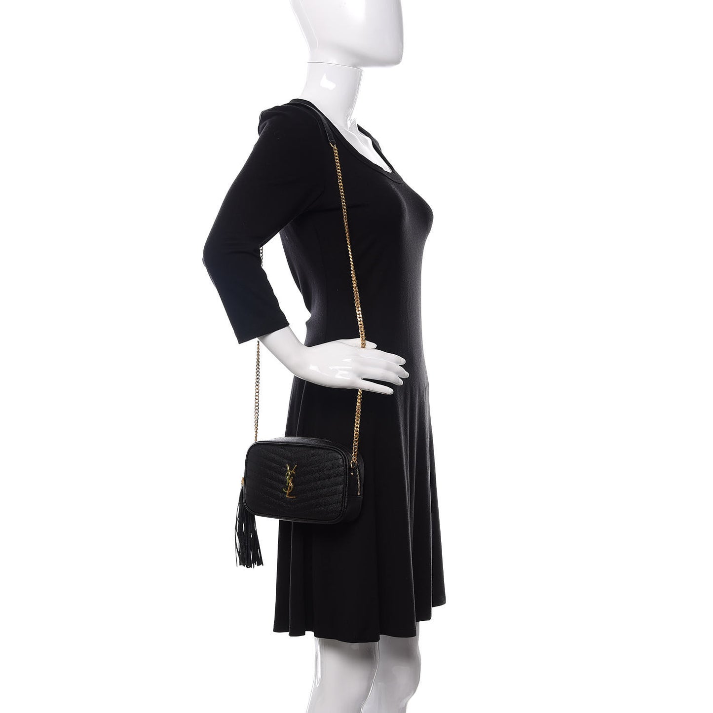 Grain De Poudre Matelasse Monogram Mini Lou Camera Bag Black