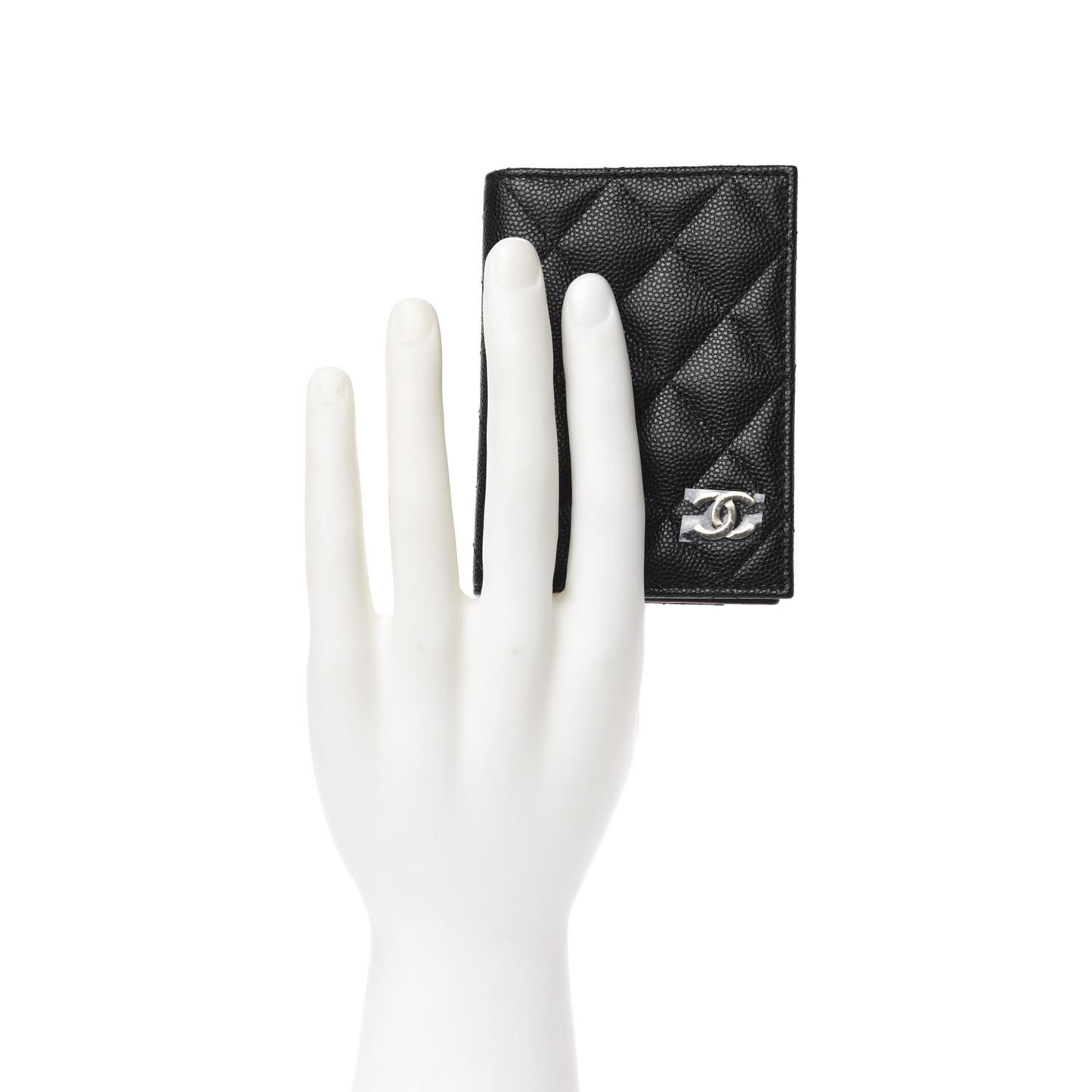 Caviar Quilted Card Holder Wallet Black