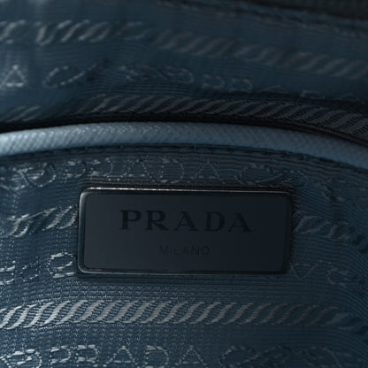 Prada Re-Nylon Vela Saffiano Pocket Double Buckle Messenger Shoulder Bag Celeste 5 of 13
