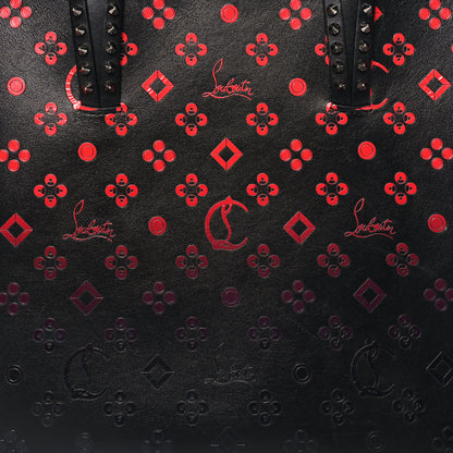 Christian Louboutin Perforated Calfskin Degrade Loubinthesky East West Cabata Tote Black Red 8 of 11