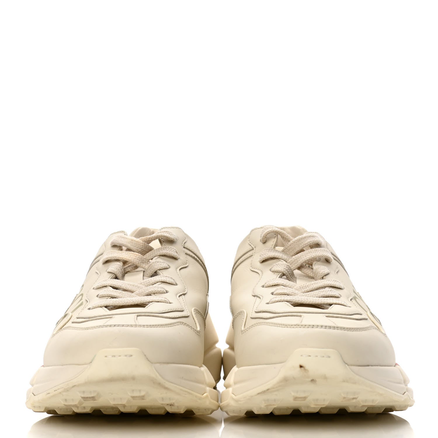 Gucci Calfskin Logo Womens Rhyton Sneakers 39 Ivory 3 of 20