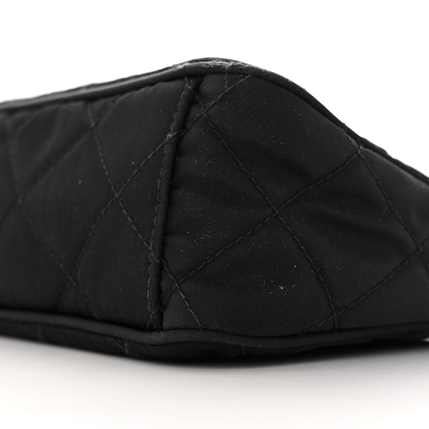 Nylon Tessuto Impuntu Quilted Crossbody Bag Black