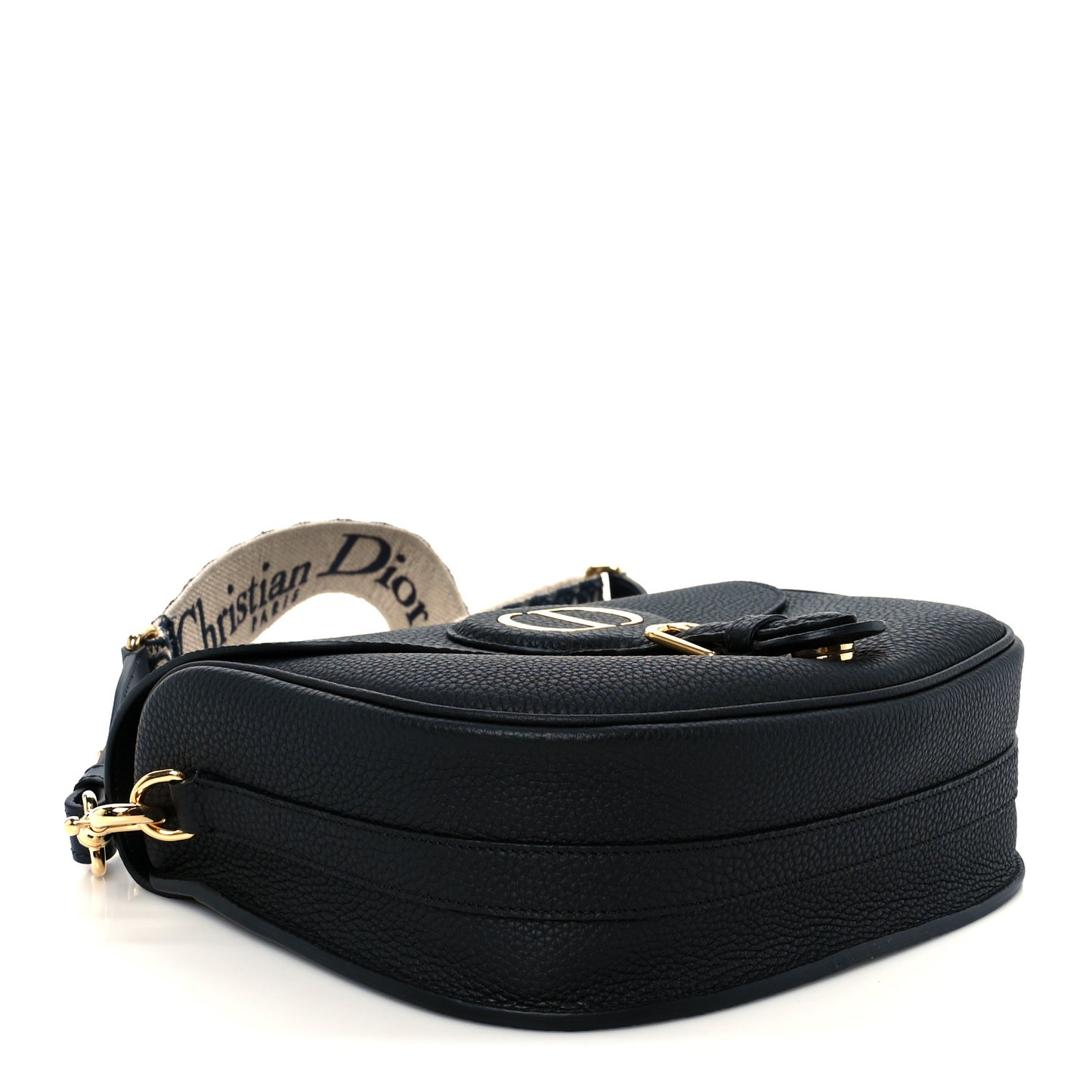 Grained Calfskin Large Bobby Flap Black