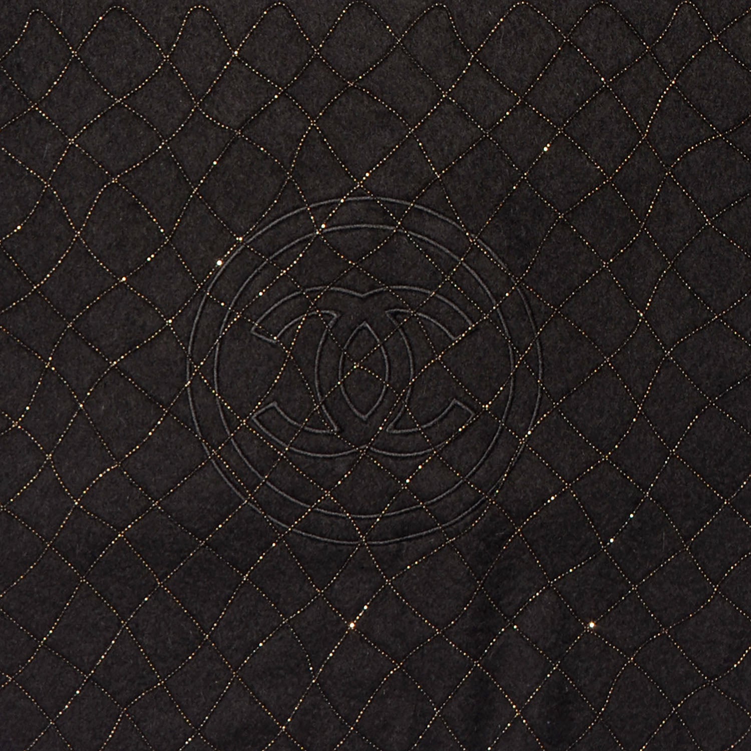 Chanel Cashmere Beaded CC Scarf Black 3 of 5