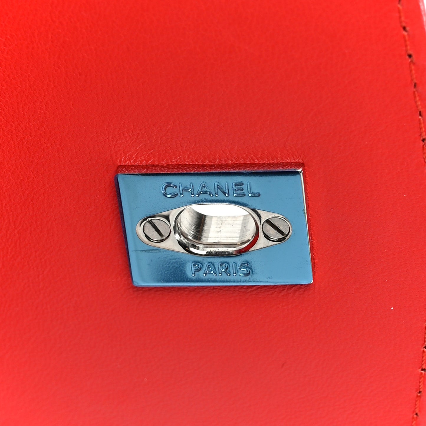 Lambskin Quilted Small Geometric Flap Red