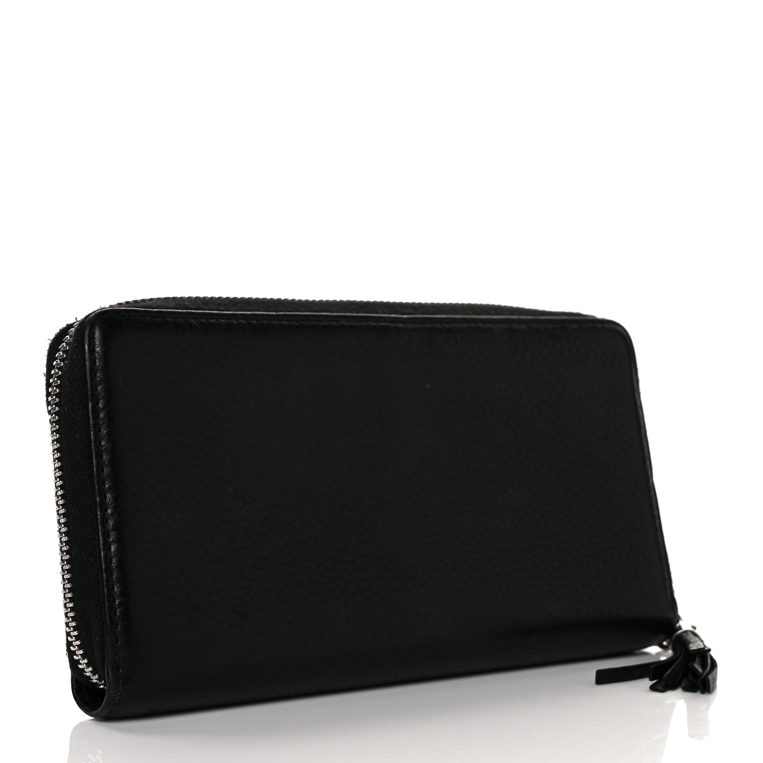 Gucci Pebbled Calfskin Studded Soho Zip Around Wallet Black 3 of 8