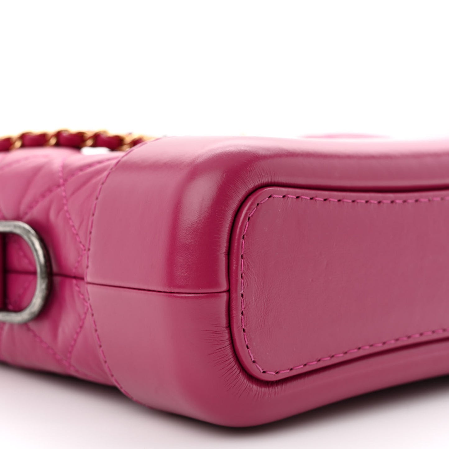 Aged Calfskin Quilted Small Gabrielle Hobo Fuchsia