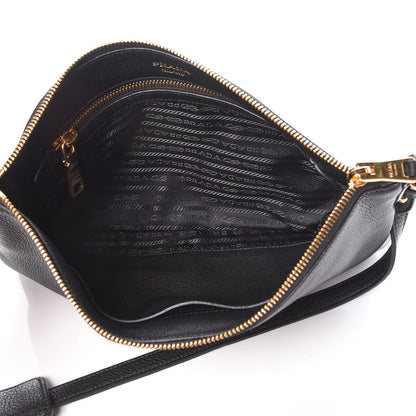Prada Vitello Daino Crossbody Bag Black 7 of 8