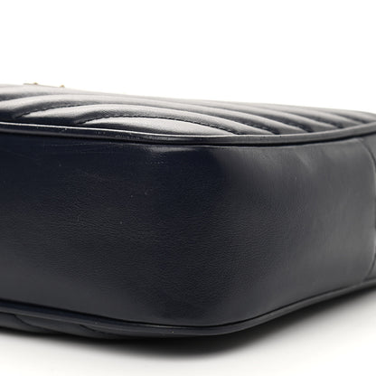 Saint Laurent Calfskin Matelasse Monogram Lou Camera Bag Navy 10 of 10