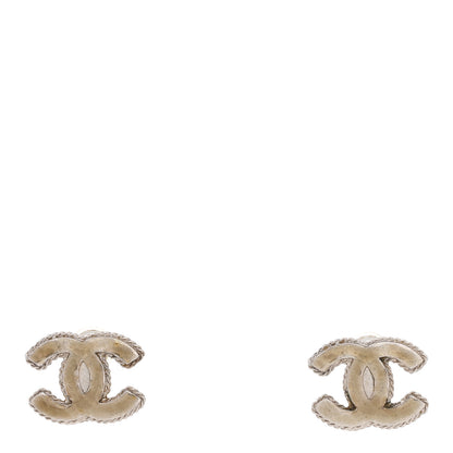 Chanel Hammered CC Earrings Silver 1 of 5
