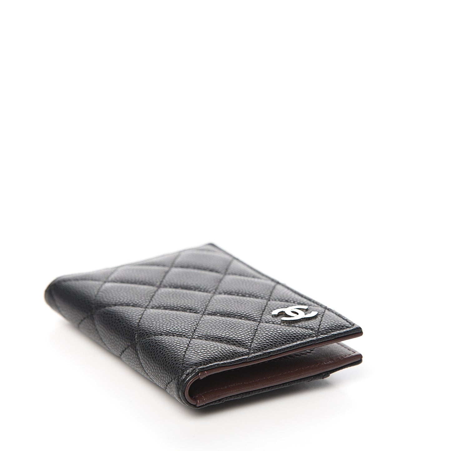 Caviar Quilted Card Holder Wallet Black