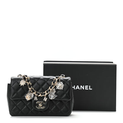 Chanel Lambskin Quilted Mini Coco Charms Rectangular Flap Black 11 of 11