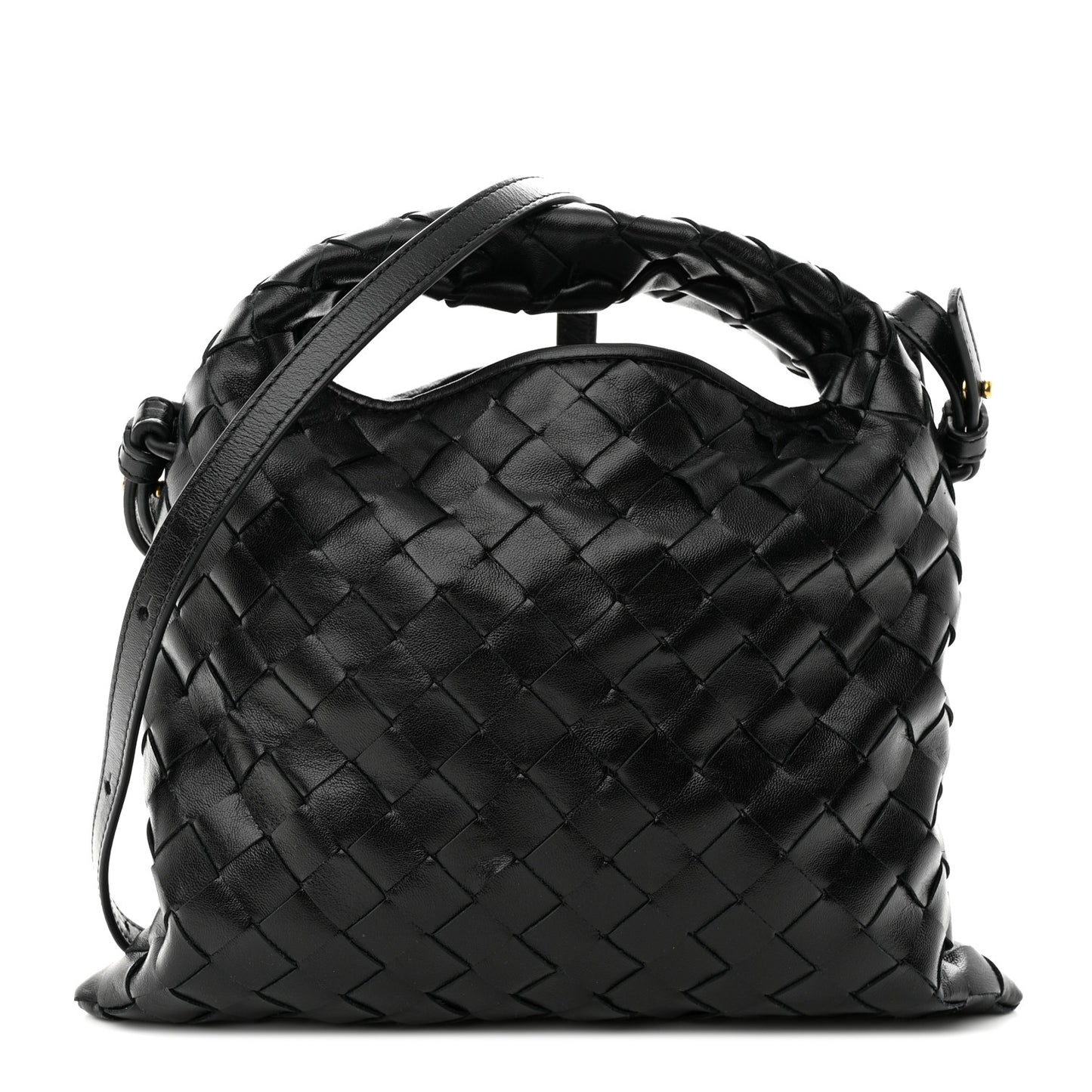 Calfskin Intrecciato Mini Hop Black
