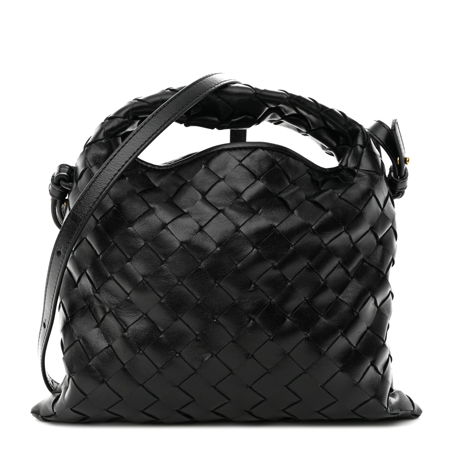 Bottega Veneta Calfskin Intrecciato Mini Hop Black 1 of 9