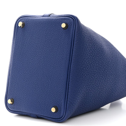 Hermes Taurillon Clemence Picotin Lock 18 PM Bleu Saphir 10 of 11