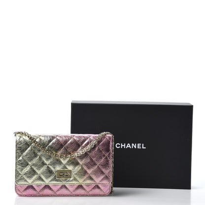 Chanel Metallic Goatskin Quilted 2.55 Reissue Wallet on Chain WOC Multicolor 11 of 11
