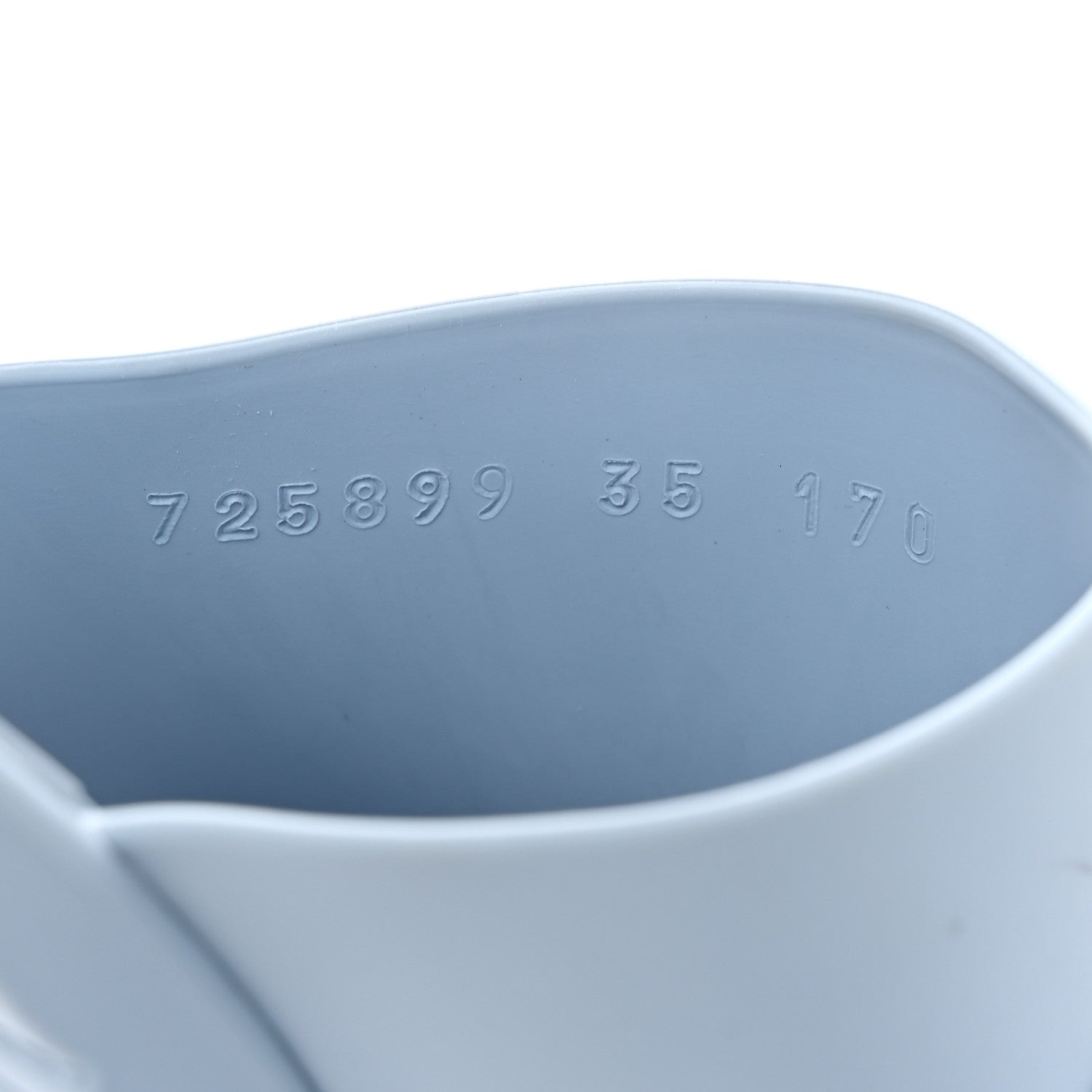 Gucci Rubber Gucci Logo Womens Platform Slide Sandal Mules 35 Porcelain Light Blue 7 of 10