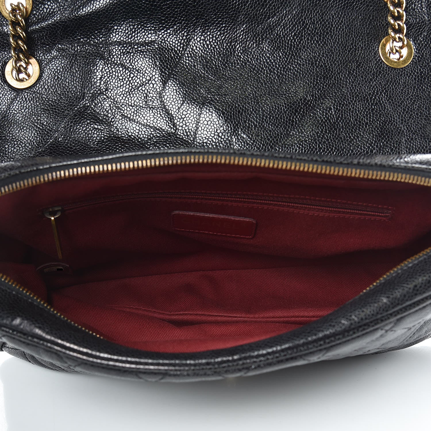 Chanel Crumpled Grained Calfskin Quilted Large Shiva Flap Black 5 of 9