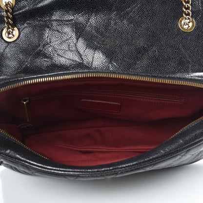 Chanel Crumpled Grained Calfskin Quilted Large Shiva Flap Black 5 of 9