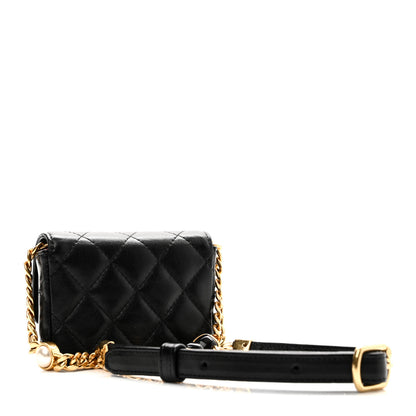 Chanel Lambskin Quilted Enamel Mini Belt Bag Black 3 of 9