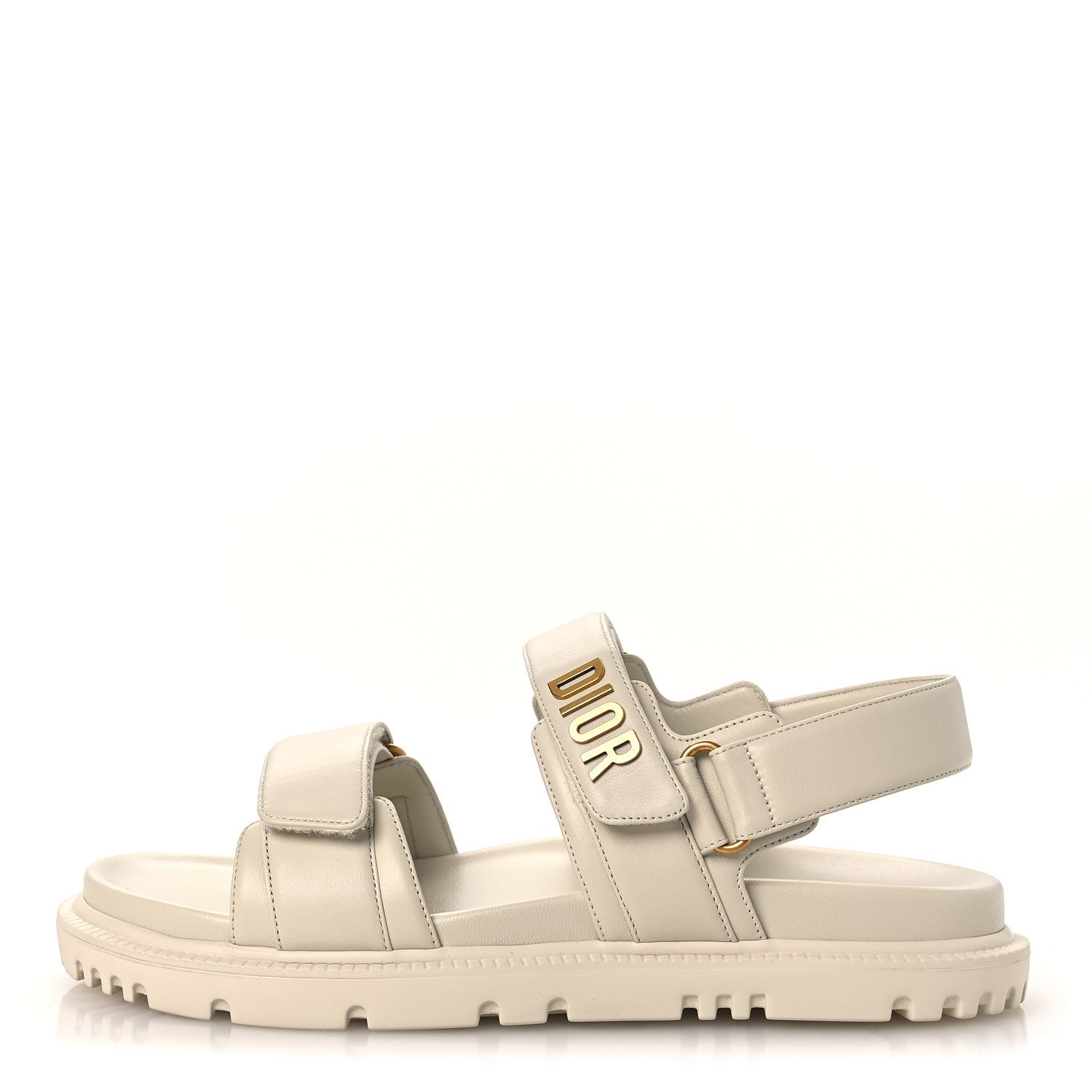 Christian Dior Lambskin Dioract 10mm Slide Sandals 39.5 Off White 1 of 11