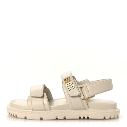 Christian Dior Lambskin Dioract 10mm Slide Sandals 39.5 Off White 1 of 11
