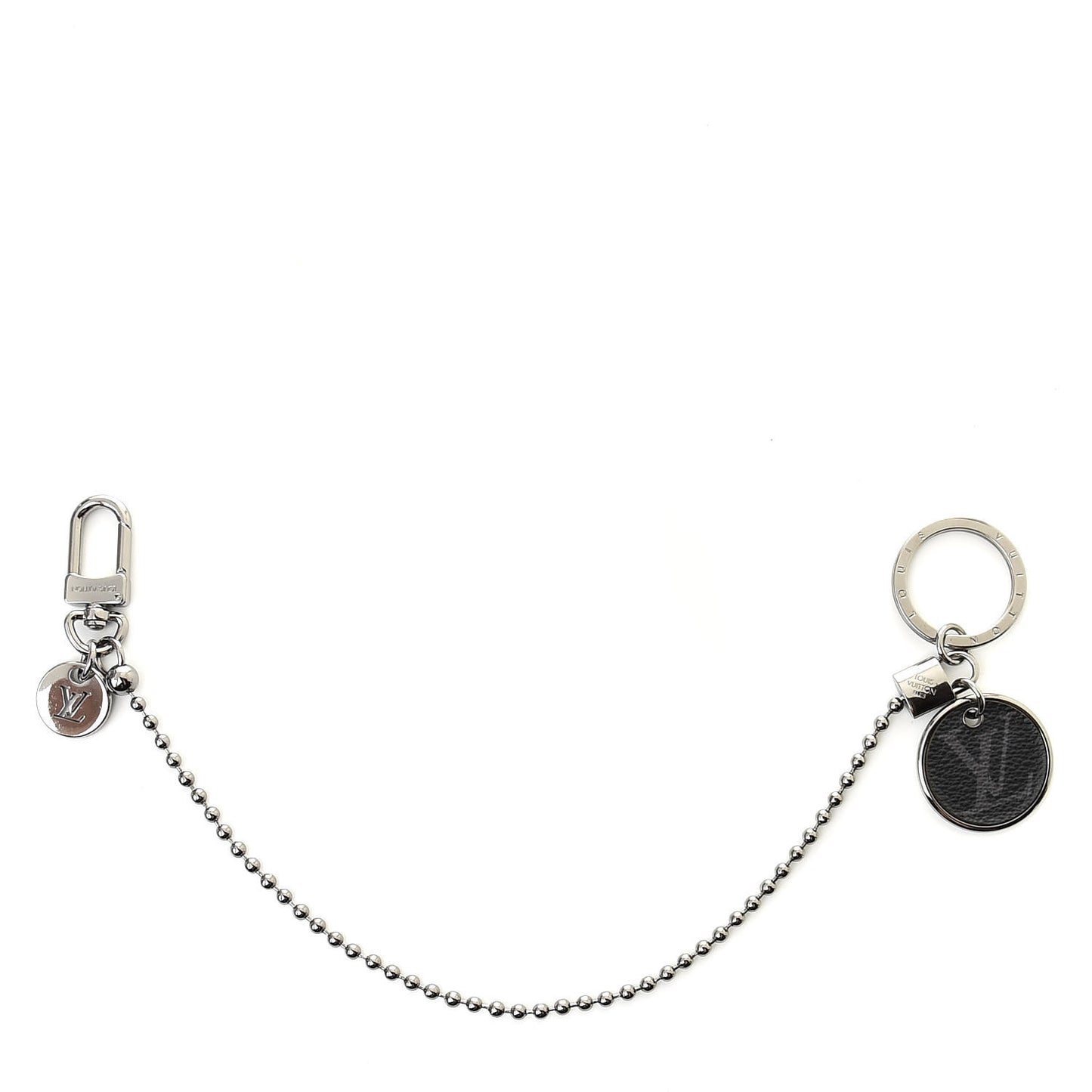 Calfskin Monogram Eclipse ID Pocket Key Chain Bag Charm and Key Holder
