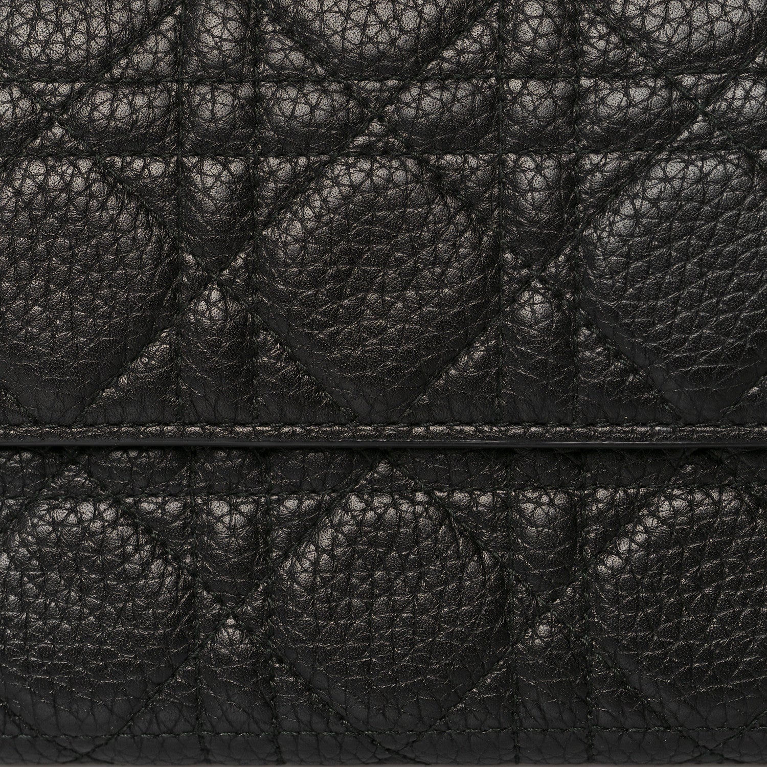 Christian Dior Grained Calfskin Cannage Lady Dior Rendezvous Wallet Black 8 of 10