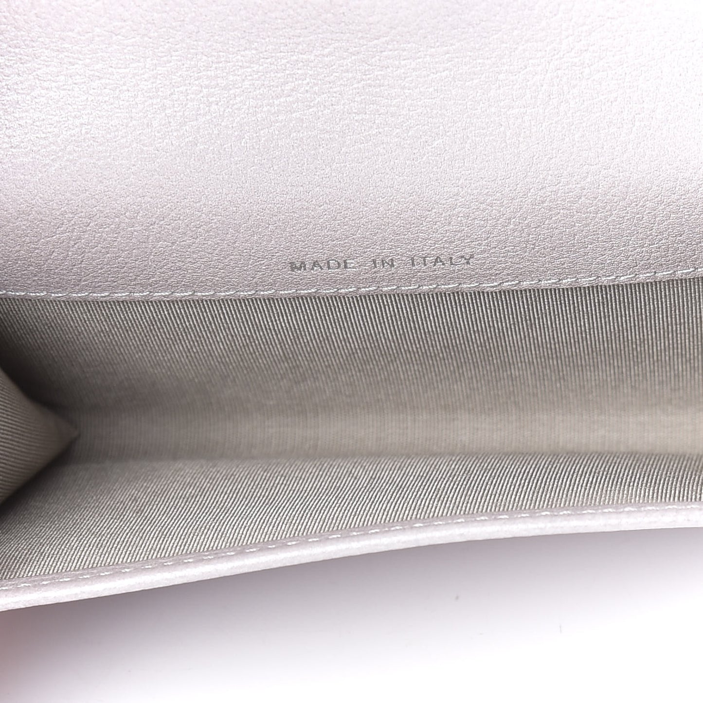 Metallic Goatskin Embossed Jacket Card Holder Silver