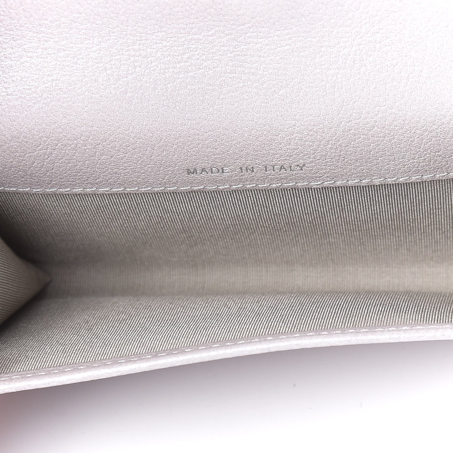 Chanel Metallic Goatskin Embossed Jacket Card Holder Silver 5 of 9