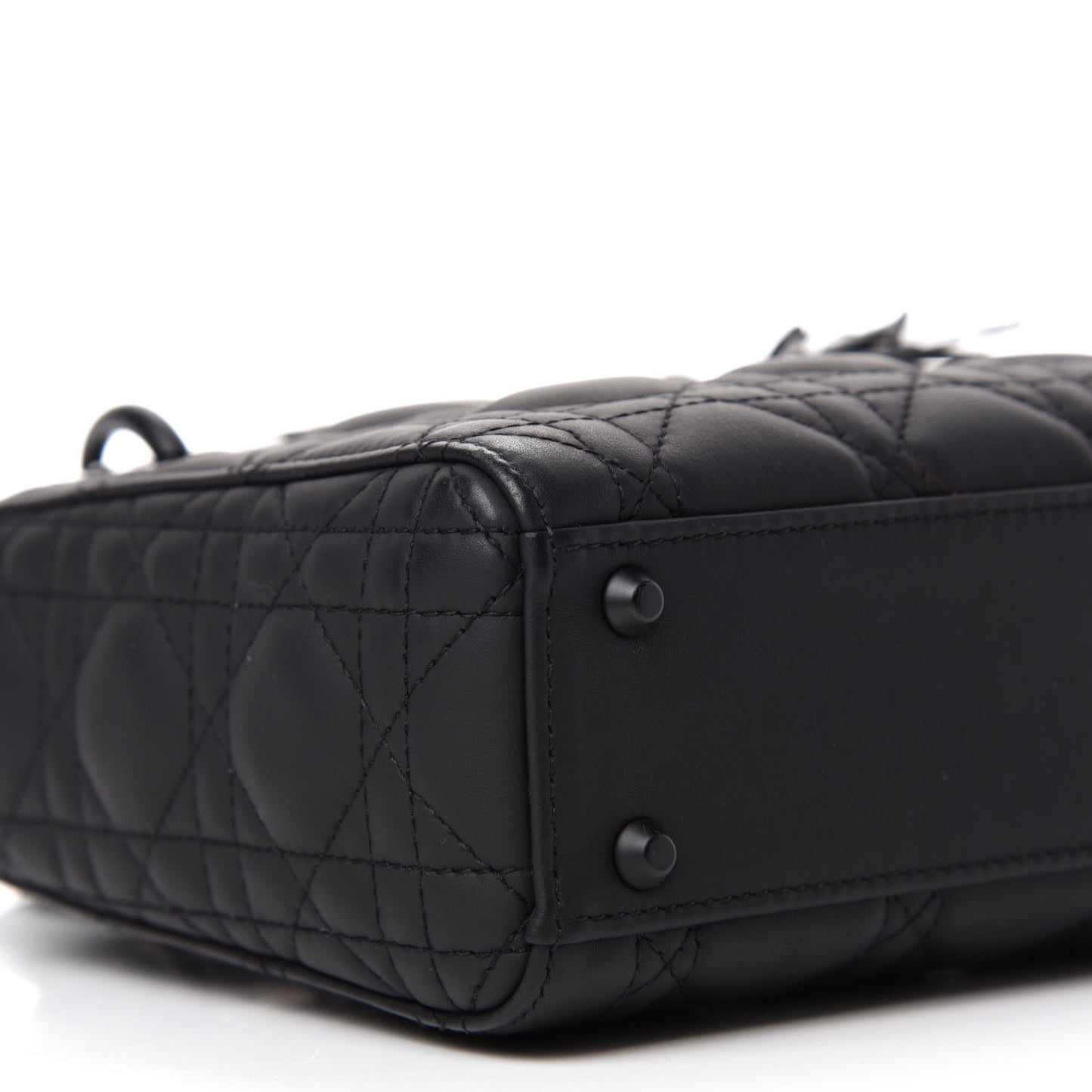 Ultra Matte Calfskin Cannage Mini Lady Dior Black