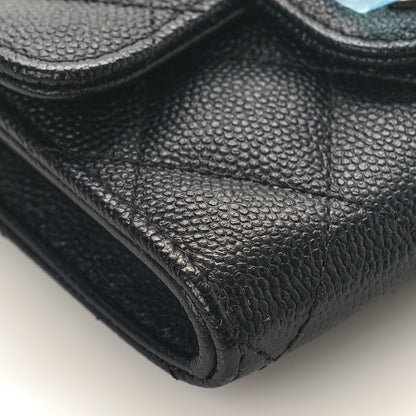 Chanel Caviar Quilted Flap Card Holder Wallet Black 8 of 10