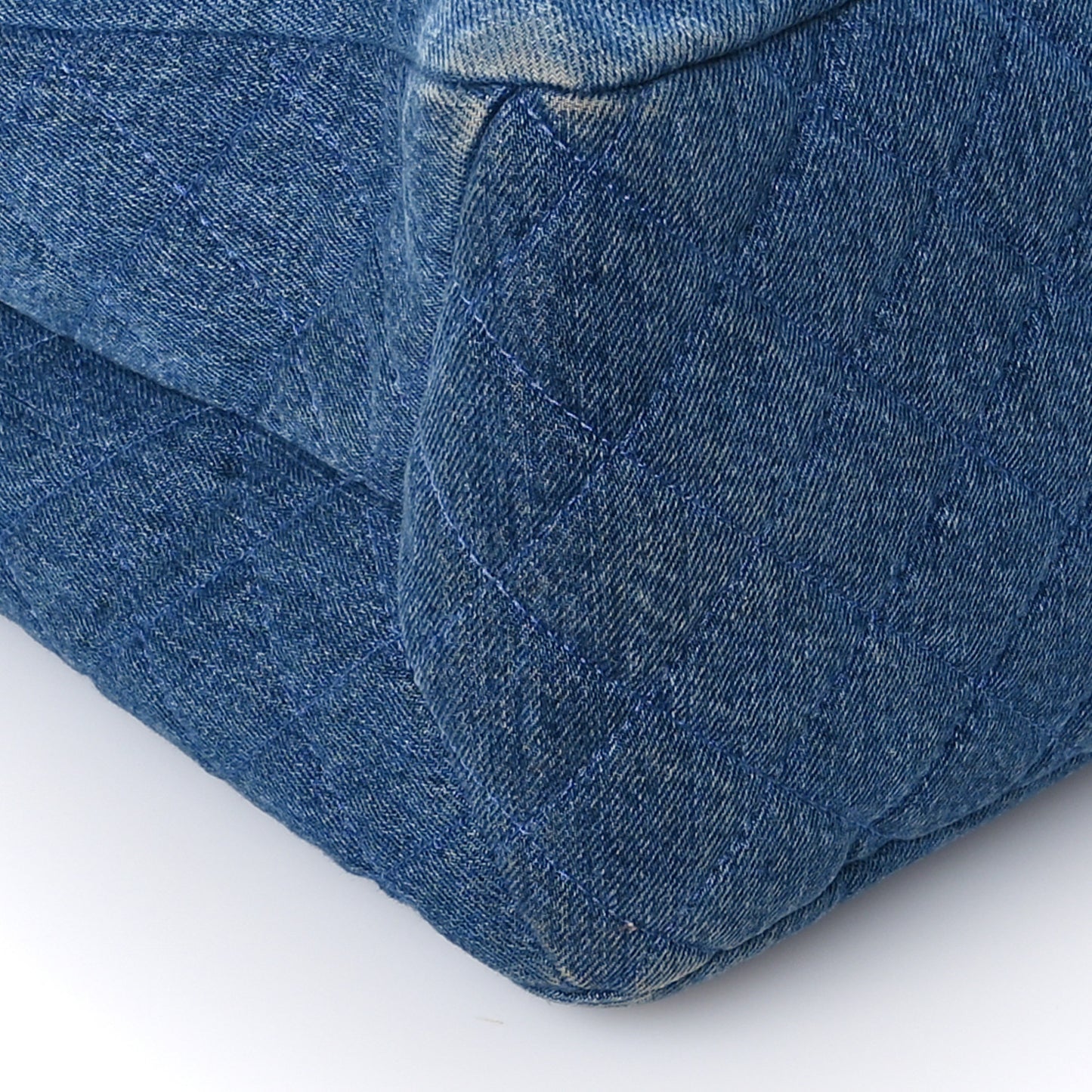 Denim Shearling Hieroglyph Coco Tote Blue