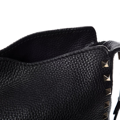 Valentino Garavani Pebbled Calfskin Large Rockstud Flip-Lock Messenger Bag Black 12 of 15
