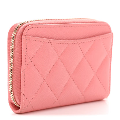 Chanel Caviar Quilted Zip Coin Purse Pink 3 of 9