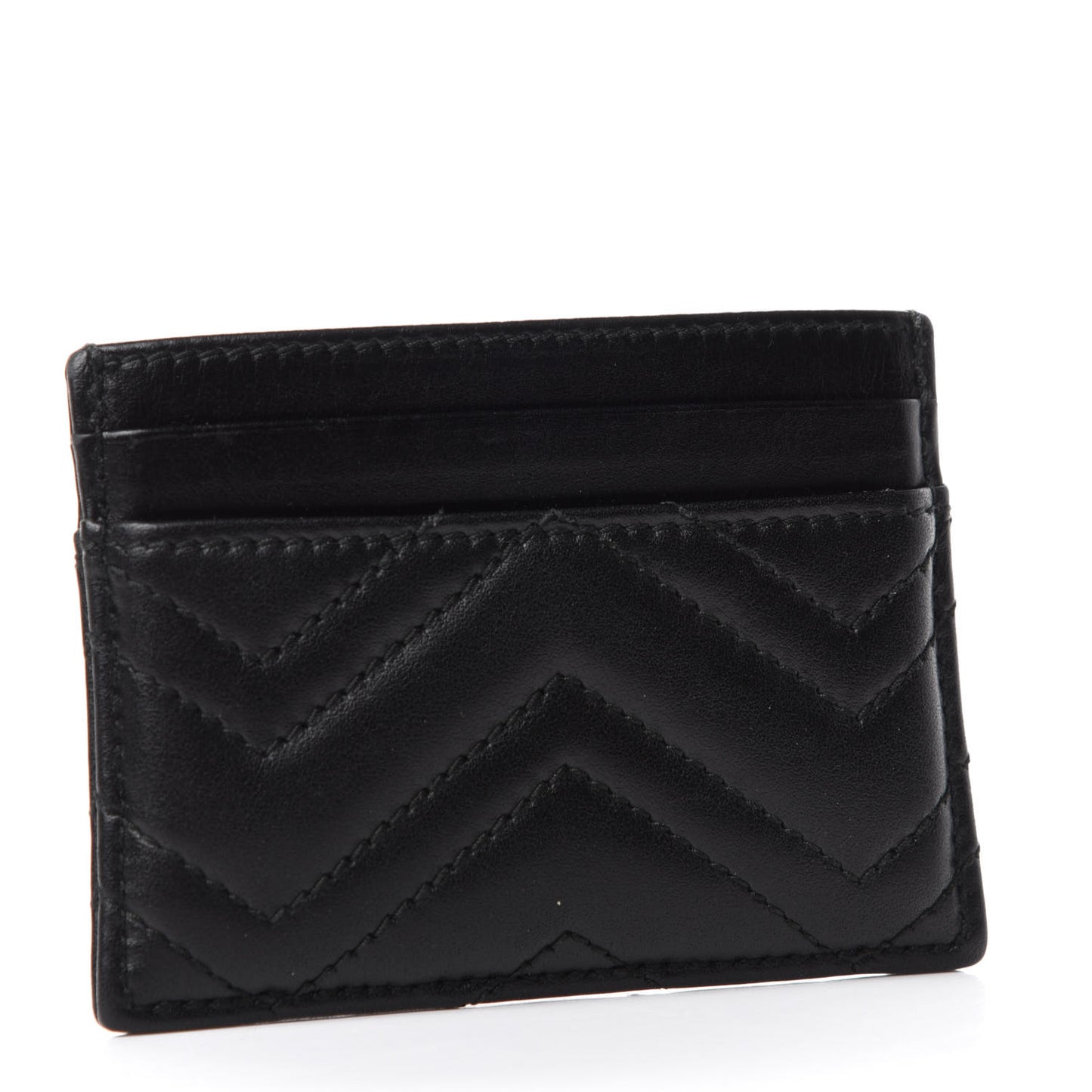 Calfskin Matelasse GG Marmont Card Holder Black