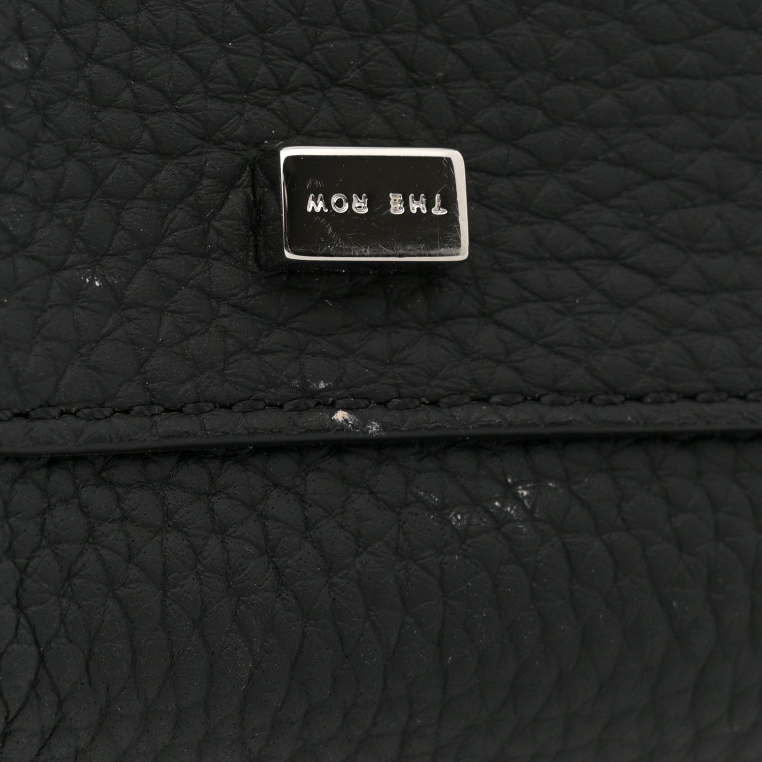The Row Grained Calfskin Soft Margaux 10 Bag Black 10 of 11