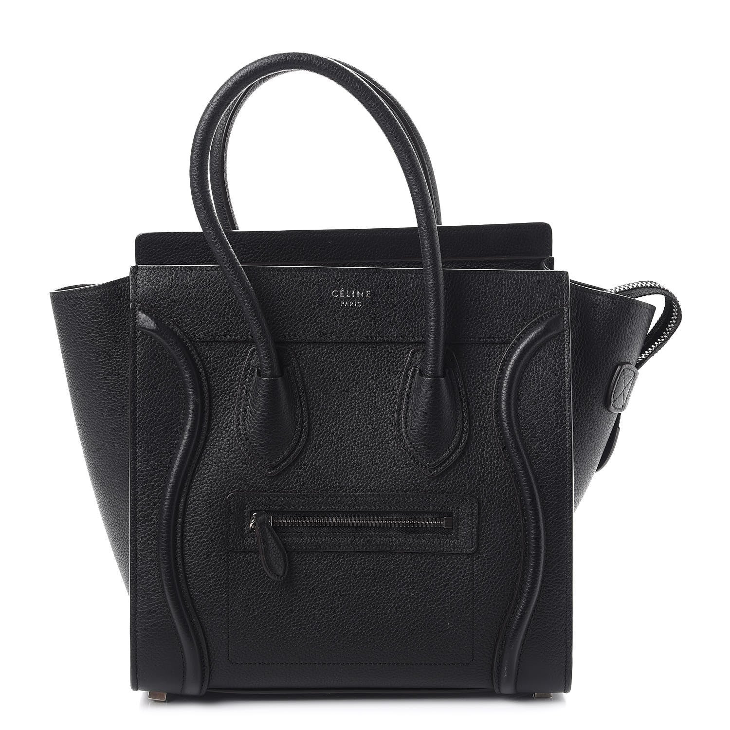 Celine Drummed Calfskin Micro Luggage Black 1 of 13