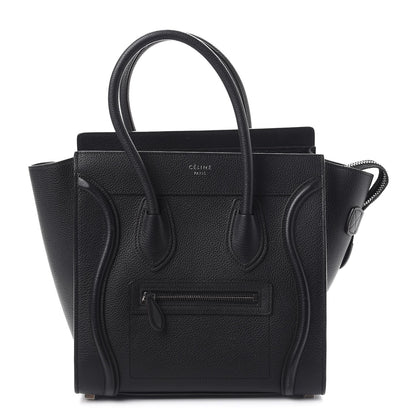 Celine Drummed Calfskin Micro Luggage Black 1 of 13