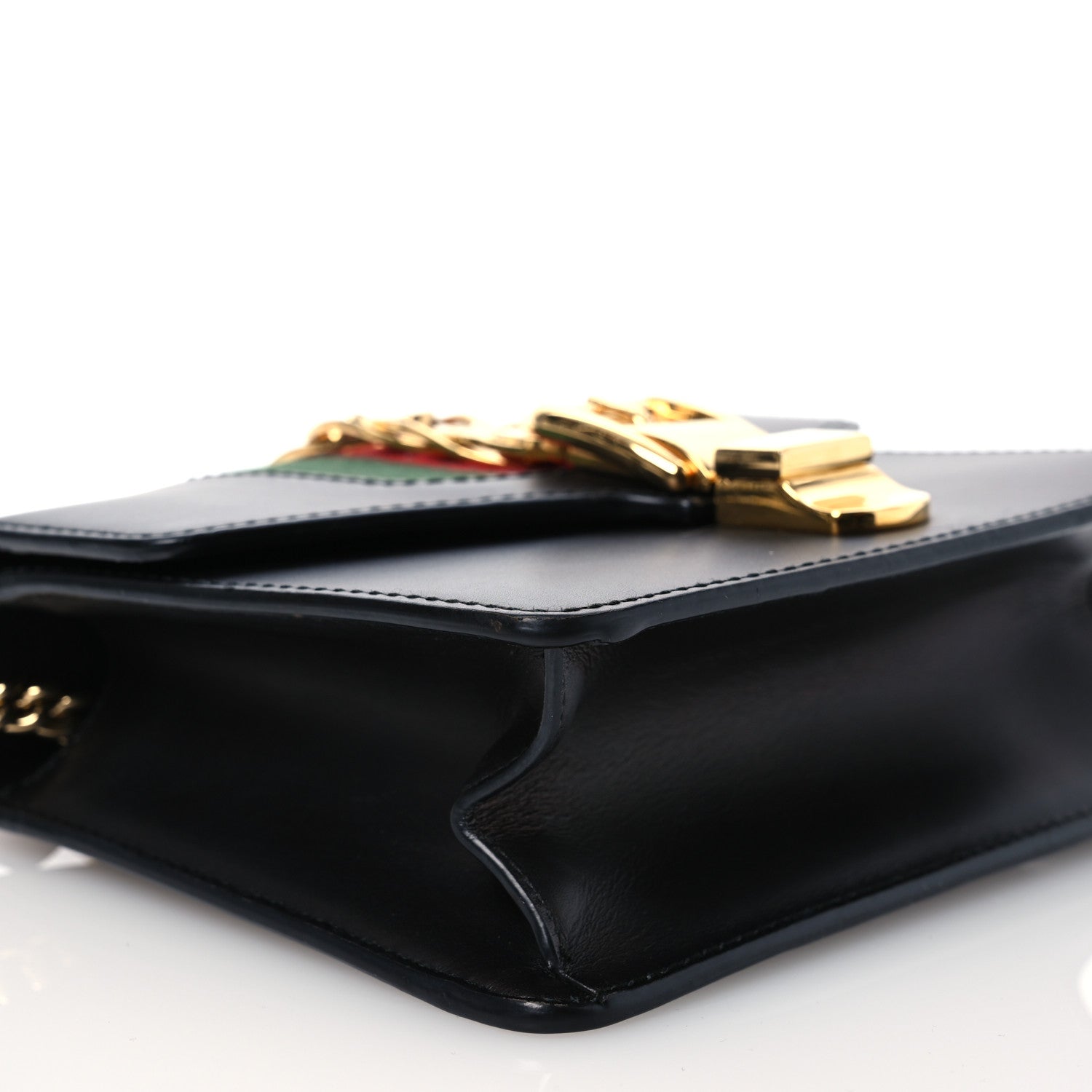 Gucci Calfskin Mini Sylvie Chain Shoulder Bag Black 9 of 15