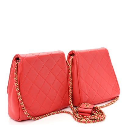 Chanel Lambskin Quilted Side-Packs Red 3 of 15