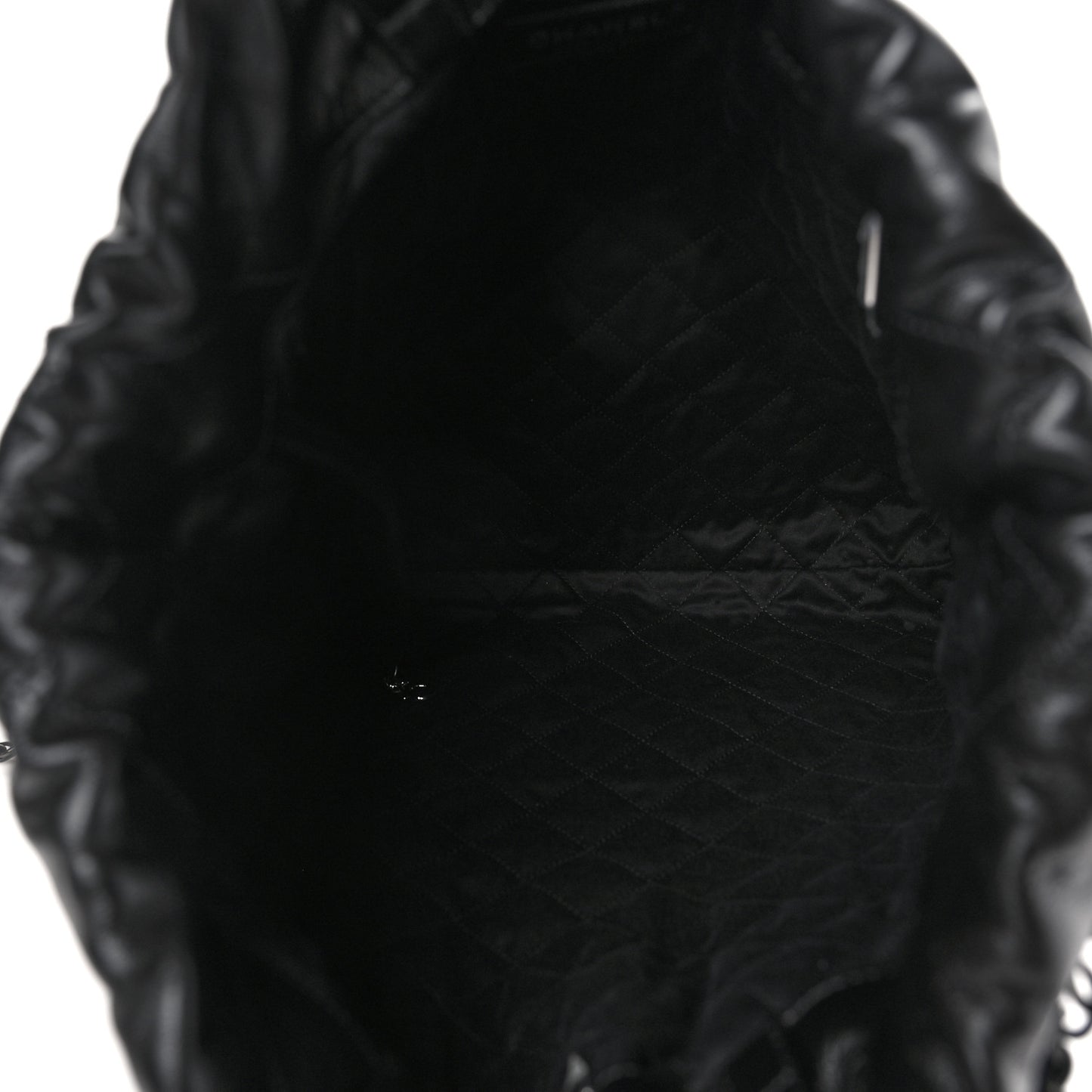 Shiny Calfskin Quilted Chanel 22 Backpack So Black