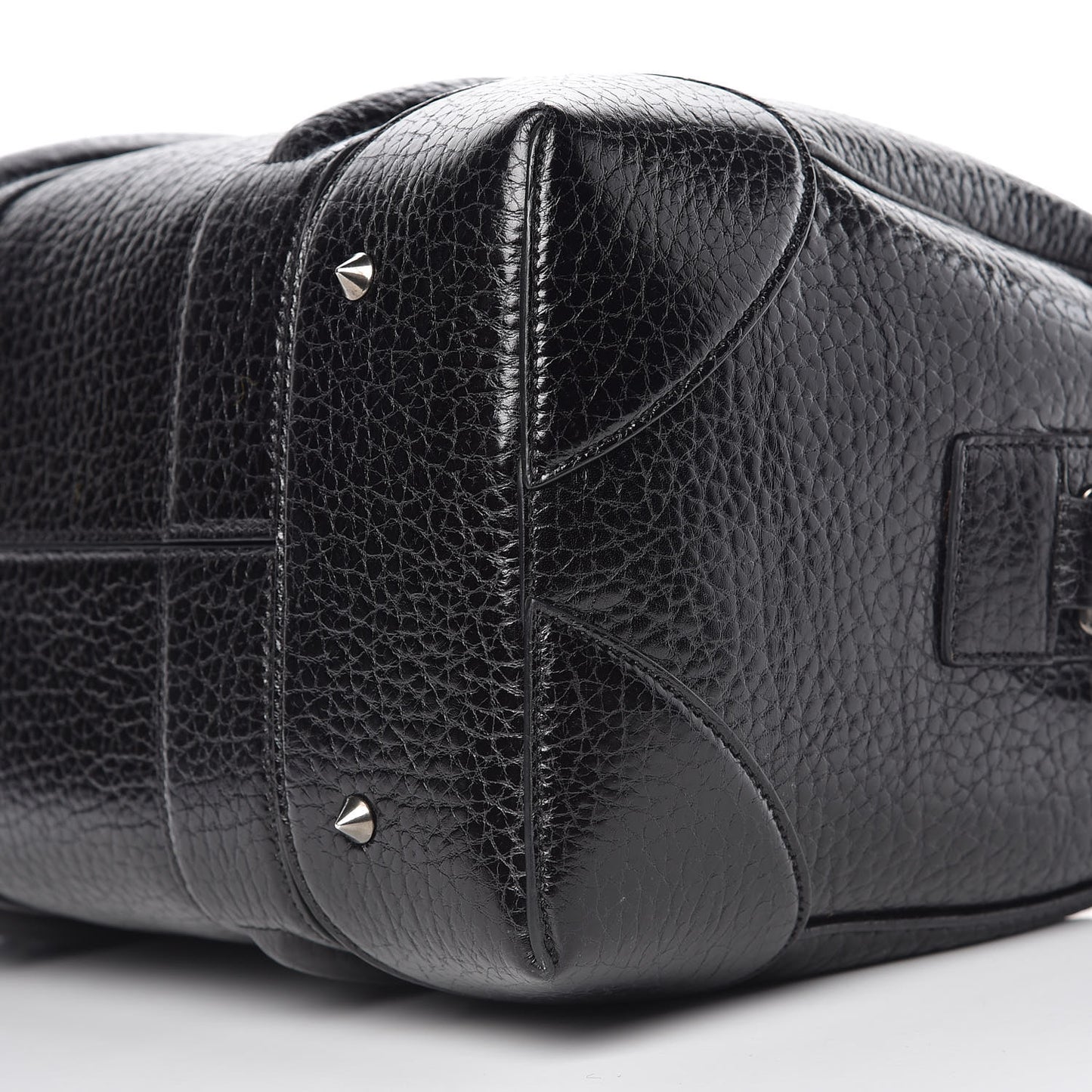 Glazed Pebbled Calfskin Medium Lucrezia Black
