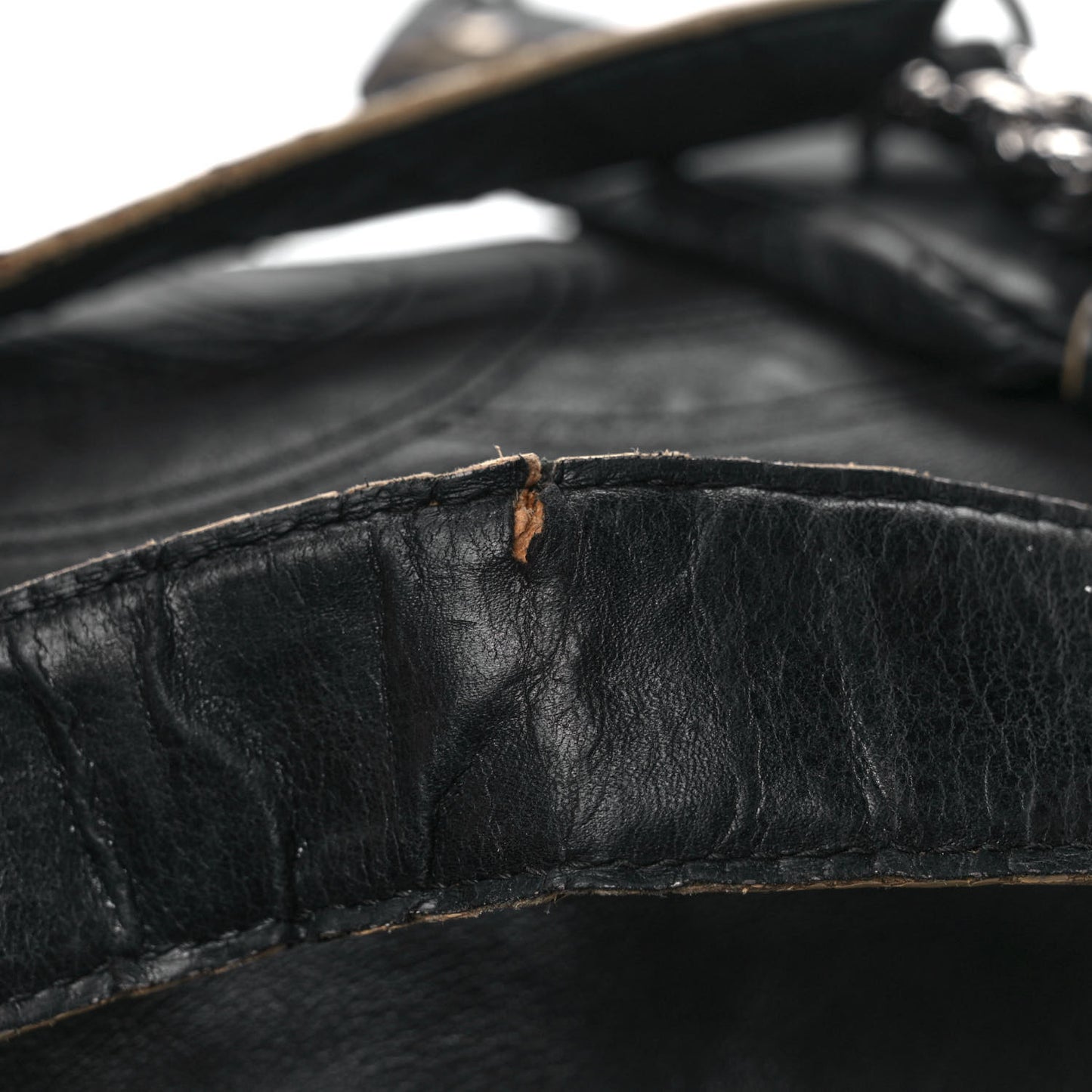 Lambskin Large Edgy Hobo Black