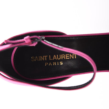Saint Laurent Satin Amber 105 Ankle Strap Sandals 41 Pink 9 of 15