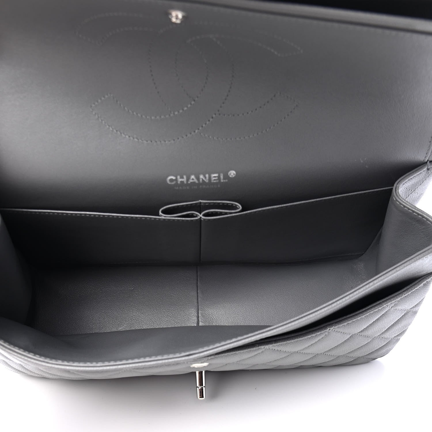 Chanel Caviar Quilted Jumbo Double Flap Grey 4 of 6